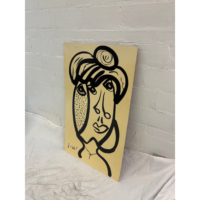 Peter Keil Late 20th Century Peter Keil Abstract Portrait Painting For Sale - Image 4 of 5