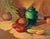 Tropical Still Life with Green Pot and Ukulele in Oil on Canvas Vibrant still life by Santa Cruz County artist N. Weber...