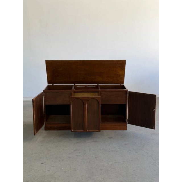W58.5 D20 H30 This thoughtfully reworked credenza was originally designed to house a record player and audio components,...