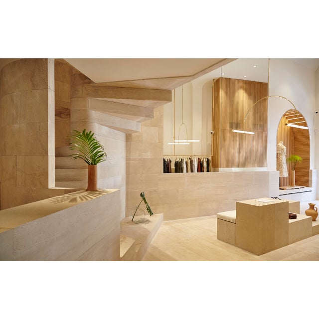 Pendant Tube 01 in Satin Brass by Naama Hofman For Sale - Image 4 of 9