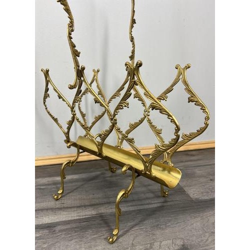 Metal Vintage French Style Newspaper Rack For Sale - Image 7 of 13