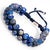 Contemporary Lapis Lazuli Stone Two Row Beaded Woven Striking Bracelet For Sale - Image 3 of 10