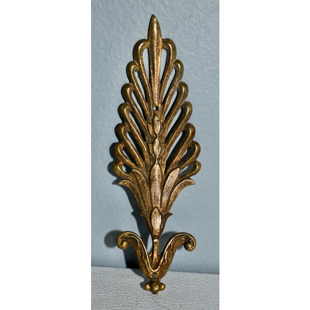 Brass Antique Decorative French Style Brass Ormolu Leaf Design For Sale - Image 8 of 12