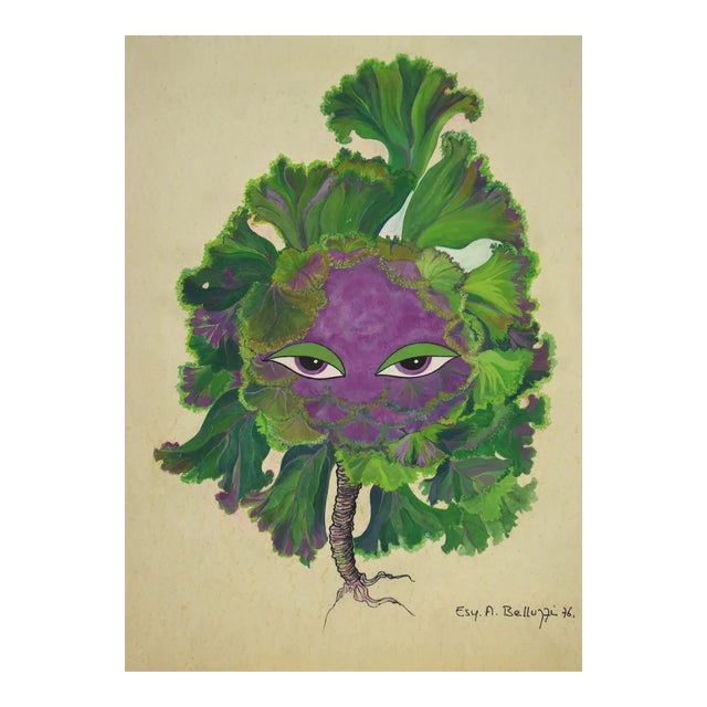 Esy Belluzzi A. - the Plant - Original Drawing - 1976 For Sale