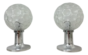 Glass Table Lamps from Hustadt Leuchten, 1970s, Set of 2