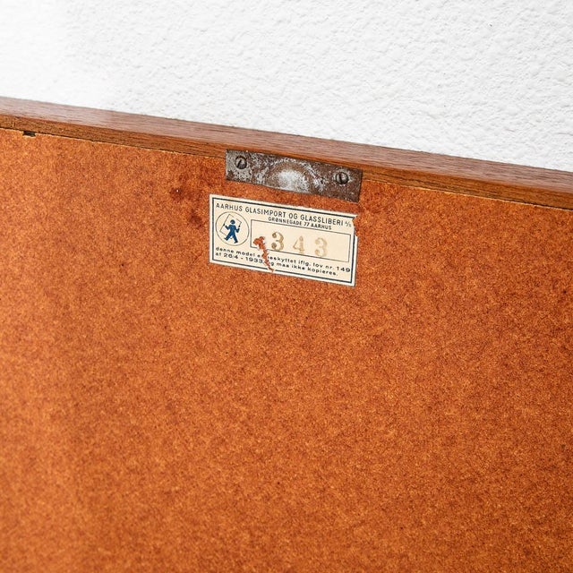 Mid Century Danish Modern Mirror Wall Hanging Entry Way Solid Teak Rectangular For Sale In Sacramento - Image 6 of 10