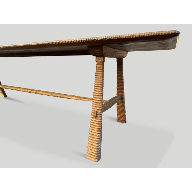 Andrianna Shamaris Mid Century Couture Hand Carved Dining Table or Console For Sale - Image 9 of 18