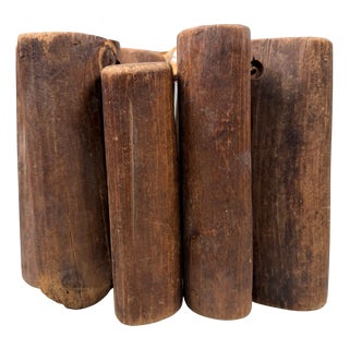 Antique Japanese Loom Wooden Decoration, 1900s, Set of 11 For Sale