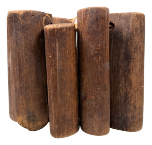 Antique Japanese Loom Wooden Decoration, 1900s, Set of 11