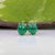 Modern 3.7Ct Zambian Emerald Cabochon Solitaire Stud Earrings in Solid 14k Gold, 9x7mm For Sale - Image 3 of 7