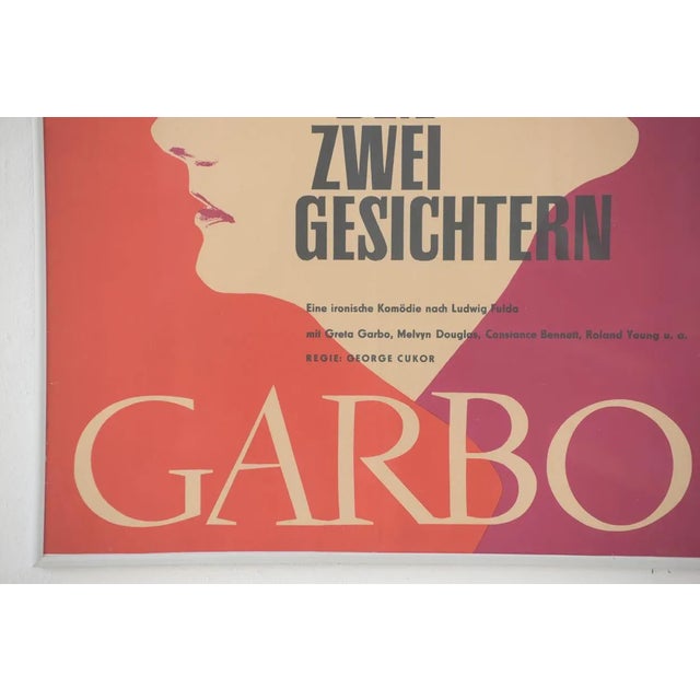 Vintage Greta Garbo The Woman with Two Faces Movie Poster by Moormann for Progress Film, 1962 For Sale - Image 4 of 7