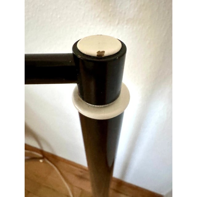 Black Late 1960s Atomic / Space-Age Floor Lamp With Perforated Metal Shade For Sale - Image 8 of 9