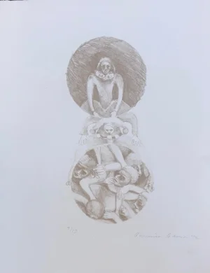 1972 Adrienne Anderson Harlequin Lithograph