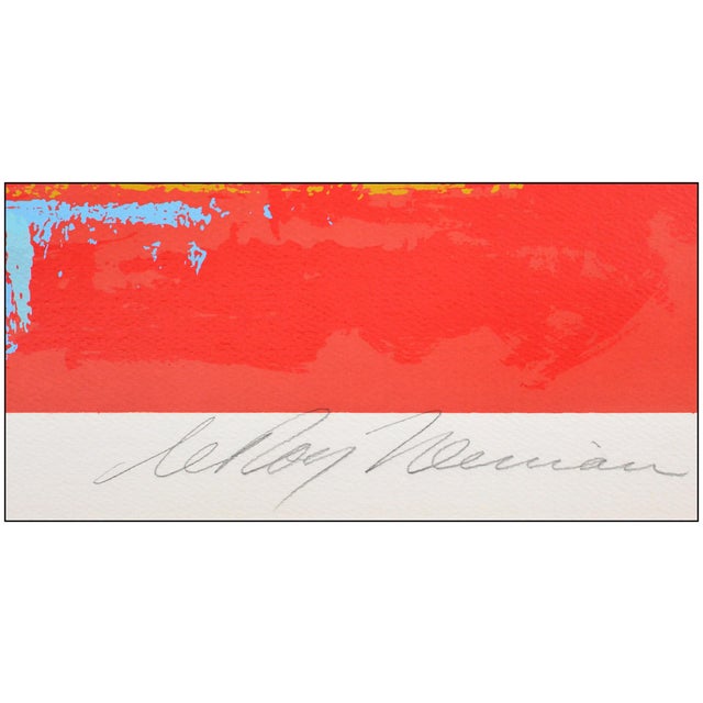 1970s 1973 Red Goal Modern Red Serigraph LeRoy Neiman For Sale - Image 5 of 6