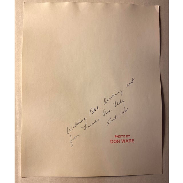 Wilshire Boulevard looking east b&w photo by Los Angeles, CA photographer Don Coleman Ware (1921-2006). Title and Ware's...