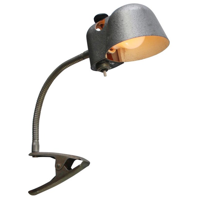 Metal Vintage Grey Flexible Arm Clamp Photography Spotlights For Sale - Image 7 of 8