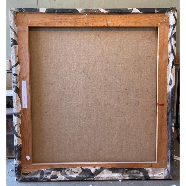 Mid 20th Century Adolf Benca, Large Figurative Abstract Expressionist Textured Painting Adolf Benca For Sale - Image 5 of 8