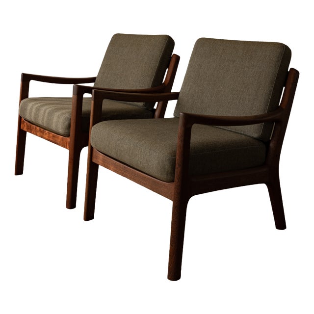 Vintage Danish Modern Senator Armchairs in Teak by Ole Wanscher for Cado, 1960s, Set of 2 For Sale