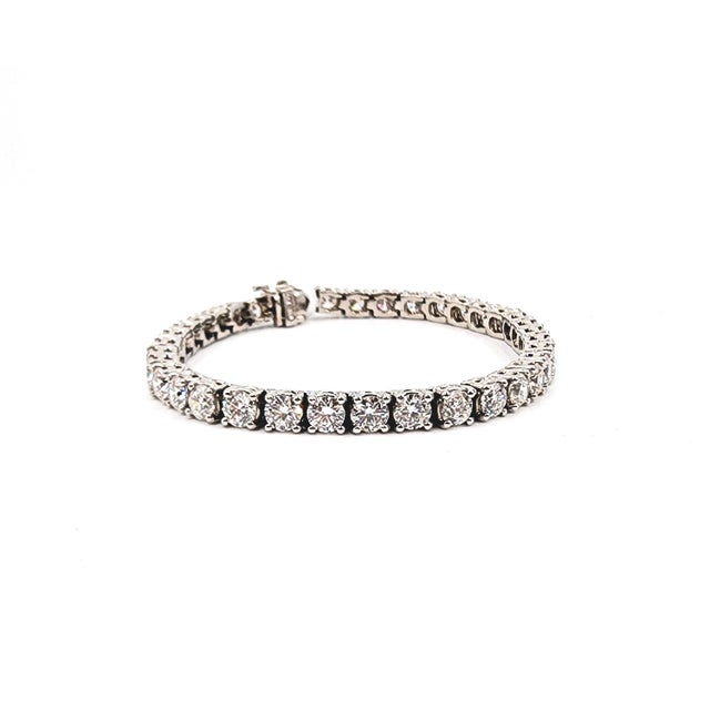 Metal 11.57 Ct Diamond Tennis Bracelet For Sale - Image 7 of 9