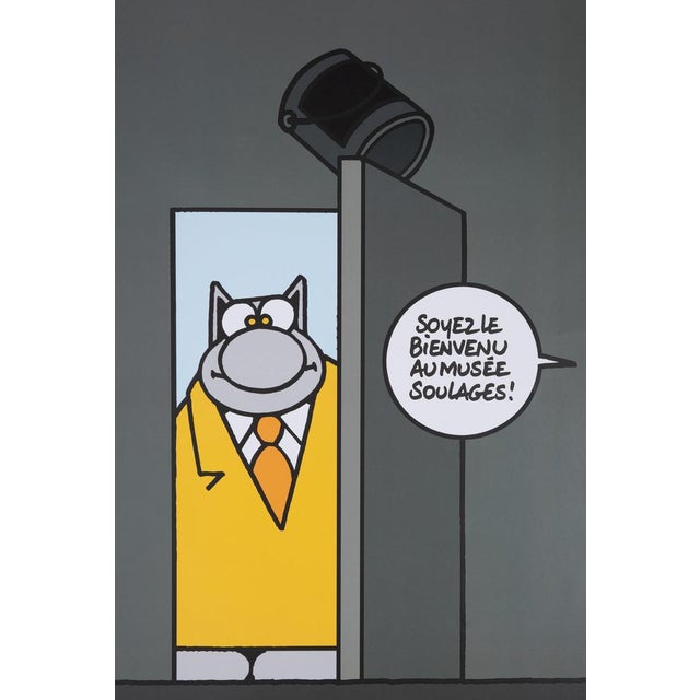 Philippe Geluck (1954) The Cat at the Soulages Museum Original color poster Signed in the plate On heavy paper, 50 x 80 cm...