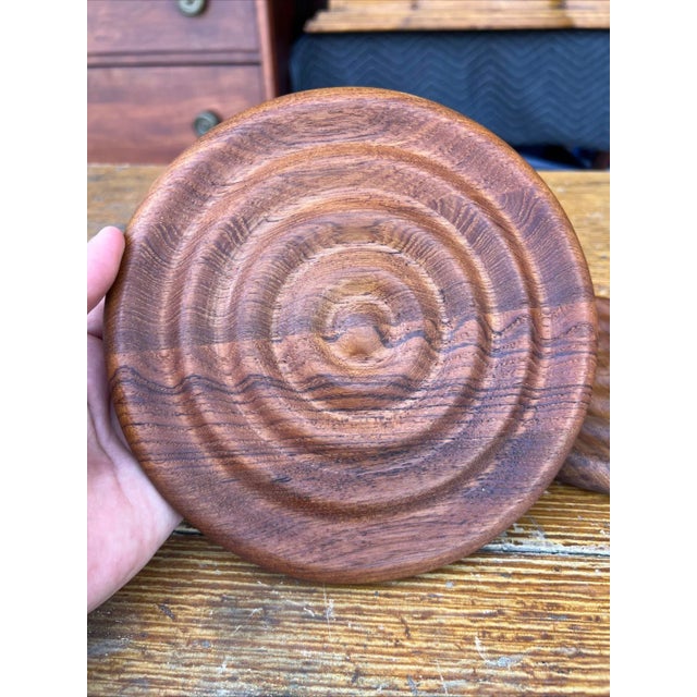 Dansk Circa 1960s Vintage Dansk Teak Round Wooden Trivets, Jens Quistgaard - 2 Pieces For Sale - Image 4 of 11