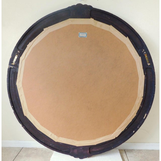 Large Scale Vintage Round Gold Sculptural Hanging Wall Mirror For Sale - Image 11 of 13
