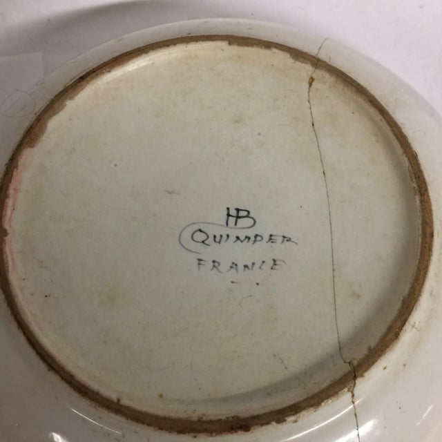 Ceramic Antique French Quimper Bowls - A Pair For Sale - Image 7 of 8