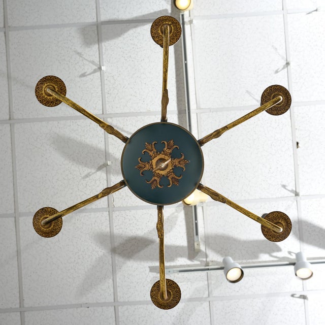 French Vintage Empire Style Arrow Chandelier For Sale - Image 9 of 9