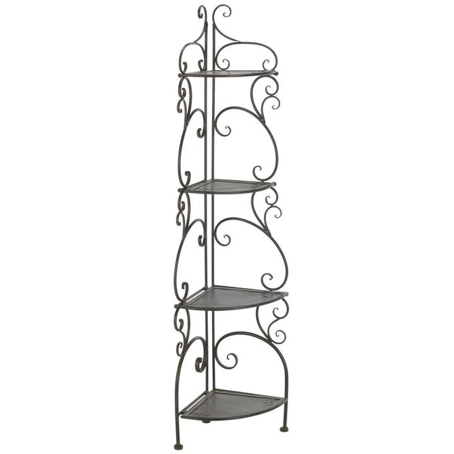 Turuca 4 Tier Corner Shelf - Black Rust For Sale - Image 11 of 11