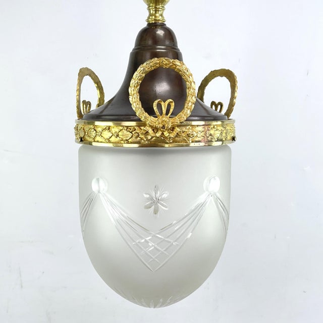 Art Nouveau Hanging Lamp with Eagle, 1890s For Sale - Image 9 of 11