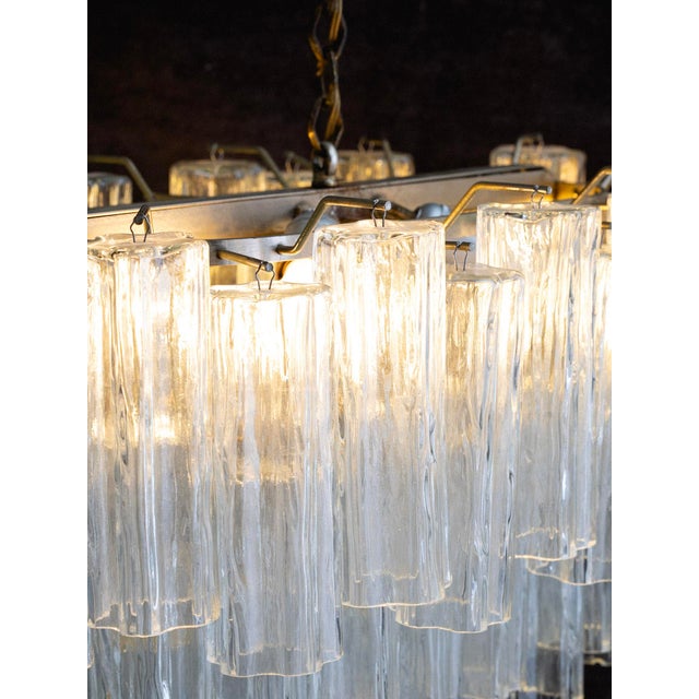 Italian Mid-Century "Tronchi" Glass Chandelier, Made in Murano For Sale In New York - Image 6 of 16