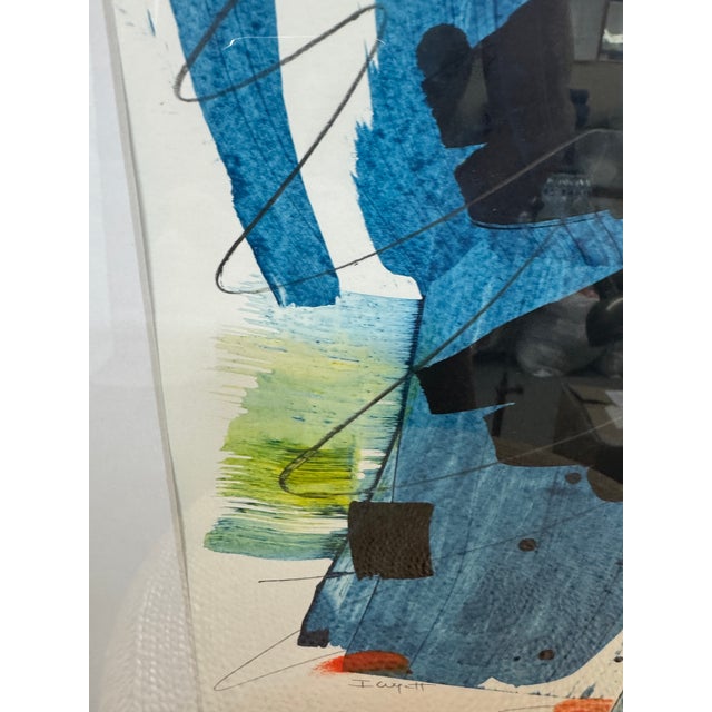 Isabel Wyatt Blue Swoosh Original Painting, Signed For Sale - Image 10 of 12