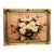 French-Style Floral Still Life Artwork – Elegant Rose Bouquet With Ornate Gold Leaf Frame For Sale