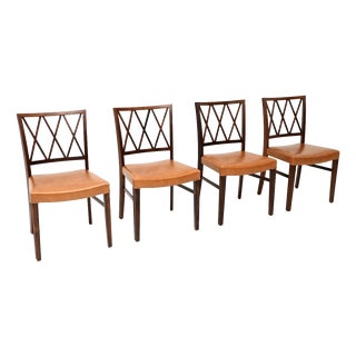 Vintage Danish Dining Chairs attributed to Ole Wanscher, 1960, Set of 4 For Sale
