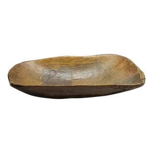Large 19th Century American Hand-Hewn Oak Dough Bowl With Copper Repairs - 35"