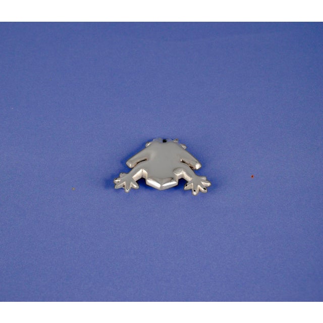 Handmade Silver Frog Brooch For Sale - Image 6 of 11