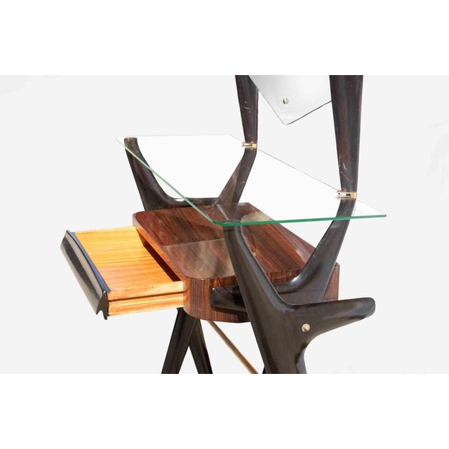 Vintage Wood and Glass Console Table by Vittorio Dassi, Italy For Sale - Image 9 of 12