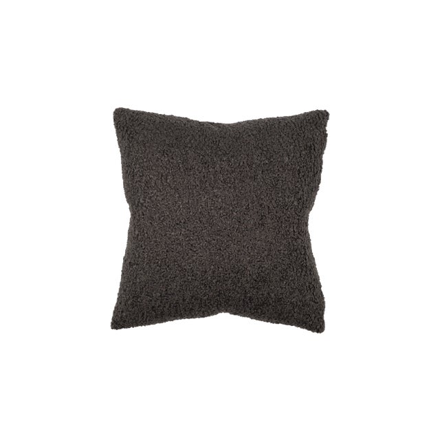 Transitional Teddy Slate 22x22 Pillow For Sale - Image 3 of 3
