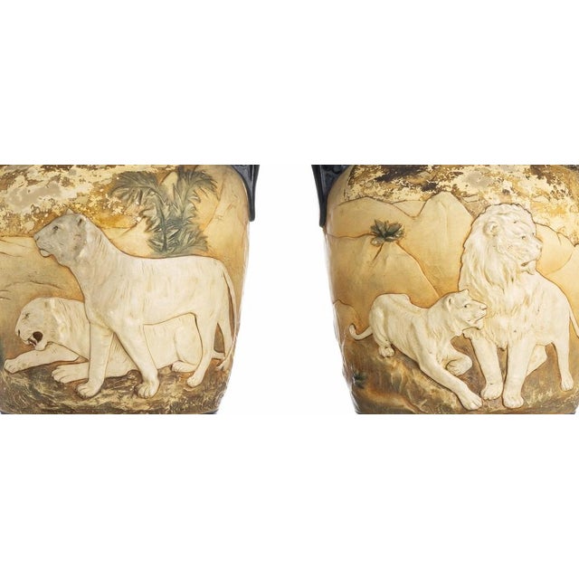 Mid 19th Century Antique Austrian Jars in Ceramic, 1863, Set of 2 For Sale - Image 5 of 6