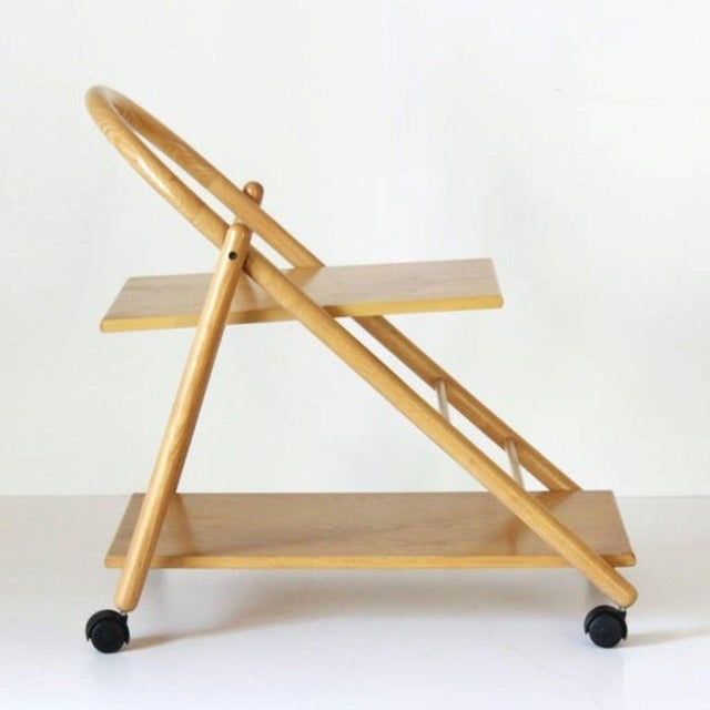 Vintage Bar Cart with Wood Structure and Wheels, 1980s For Sale - Image 13 of 16