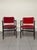 A pair of rationalist-style office chairs dating back to the 1960s. The frame is made of stained beech, with square lines...