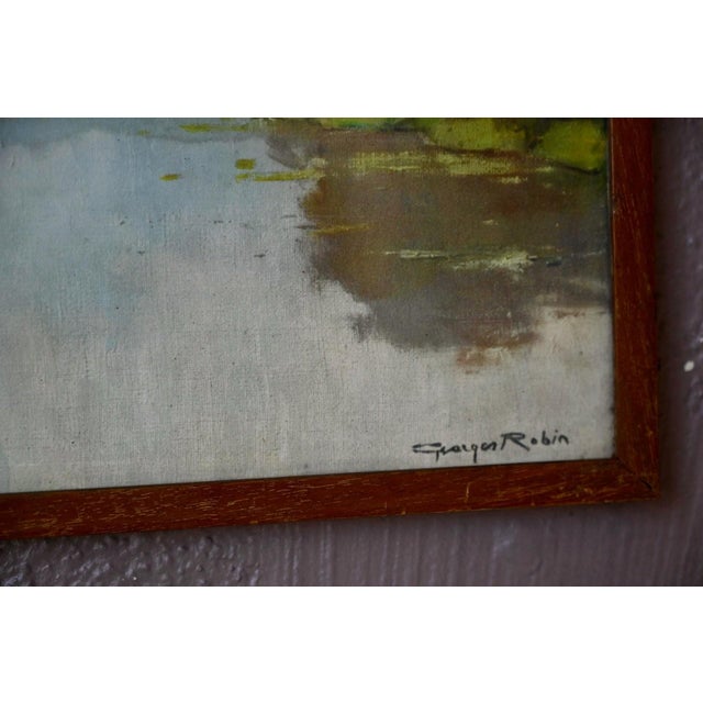 Georges Robin, Impressionist Landscape, 1920s, Oil on Canvas For Sale - Image 3 of 5