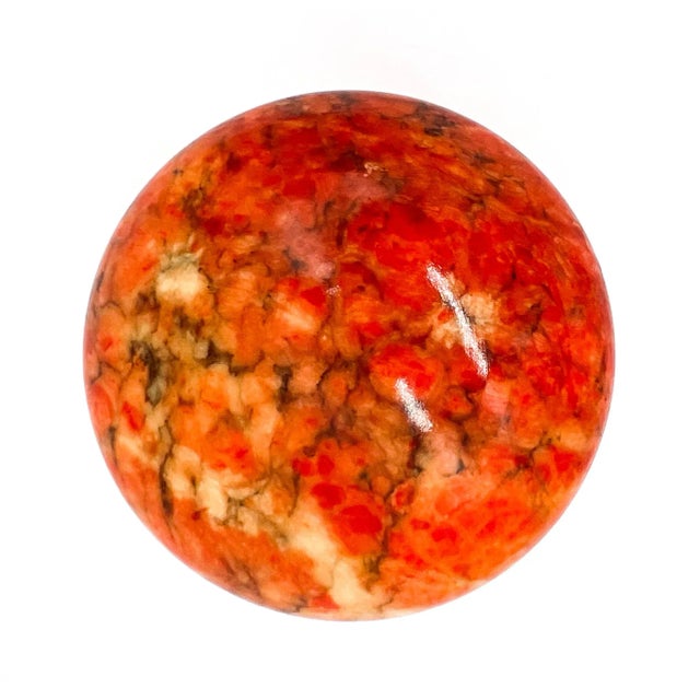 1960's Italian Red Alabaster Mushroom Paperweight/ Objet d'Art For Sale - Image 4 of 7