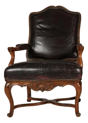 Hendrix Allardyce French Provincial Fruitwood & Leather Fauteuil Desk or Side Chair