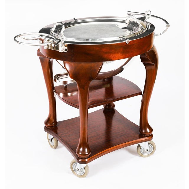Antique Art Deco Drakes Silver Plated Beef Carving Trolley, 1930s For Sale - Image 18 of 18