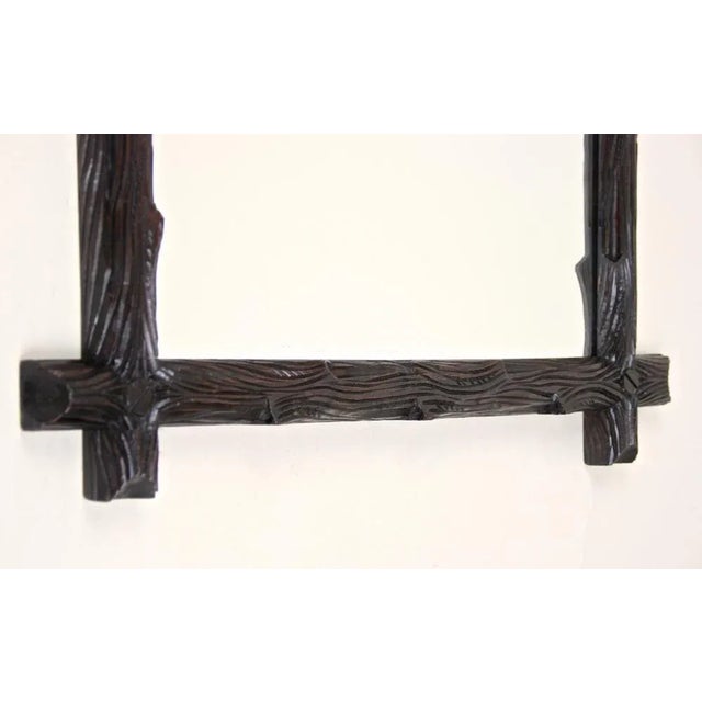 Glass Black Forest Hand-Carved Wall Mirror, Austria, 1880s For Sale - Image 7 of 15