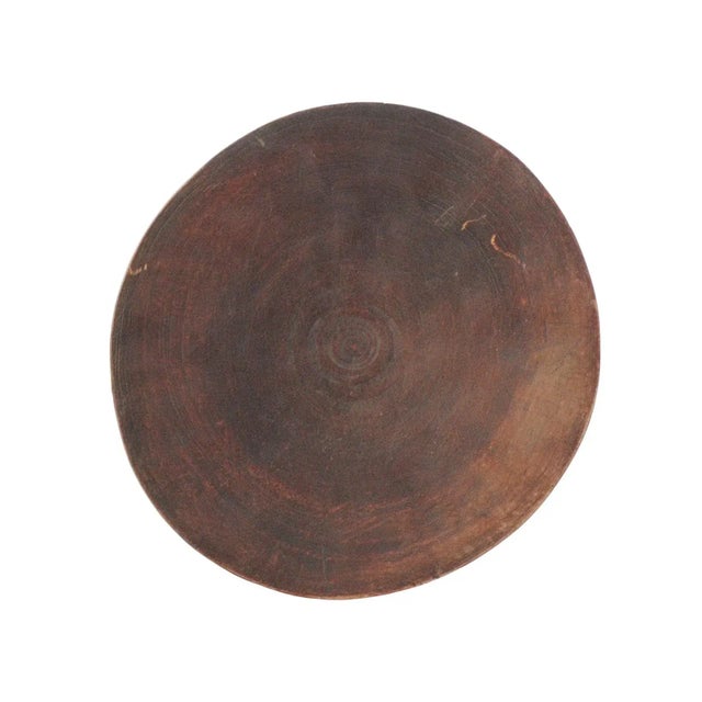 Modern Vintage Three Leg African Wood Stool For Sale - Image 3 of 4