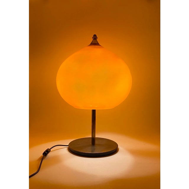 Mid-Century Modern Mid-Century Modern Orange Glass Table Lamp, Vistosi Italy, 1960s For Sale - Image 3 of 12