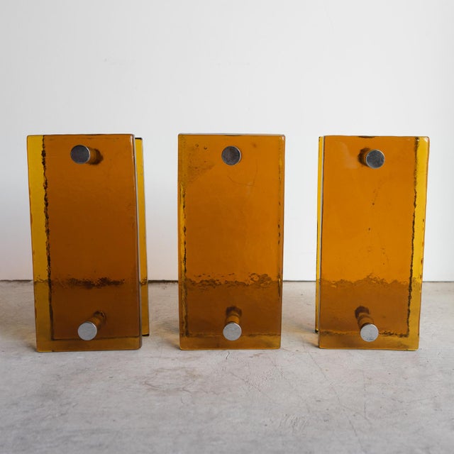 Vintage French Brutalist Amber Glass Push/Pull Door Handles, 1960s For Sale - Image 6 of 18
