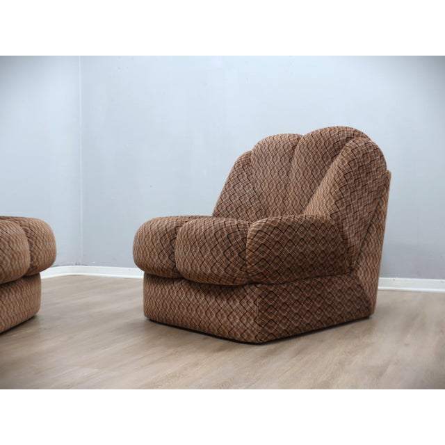 Beige Vintage Italian Flower-Inspired Modular Sofa, 1970s, Set of 4 For Sale - Image 8 of 14